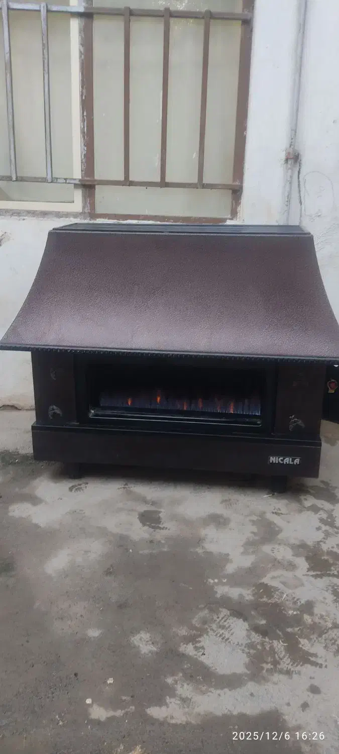 بخاری طرح شومینه بزرگ و|بخاری، هیتر، شومینه|آق قلا, |دیوار