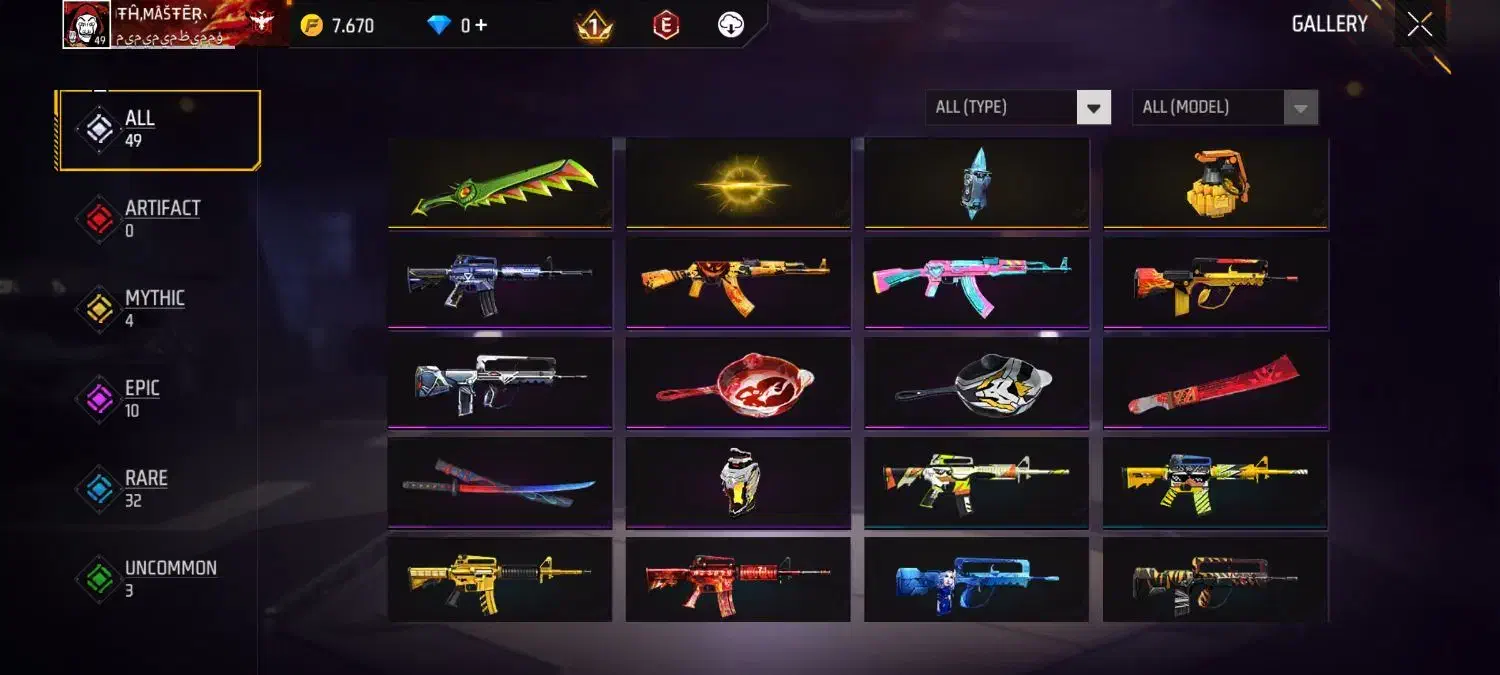 اکانت فری فایر گاد|کنسول، بازی ویدئویی و آنلاین|ملایر, |دیوار