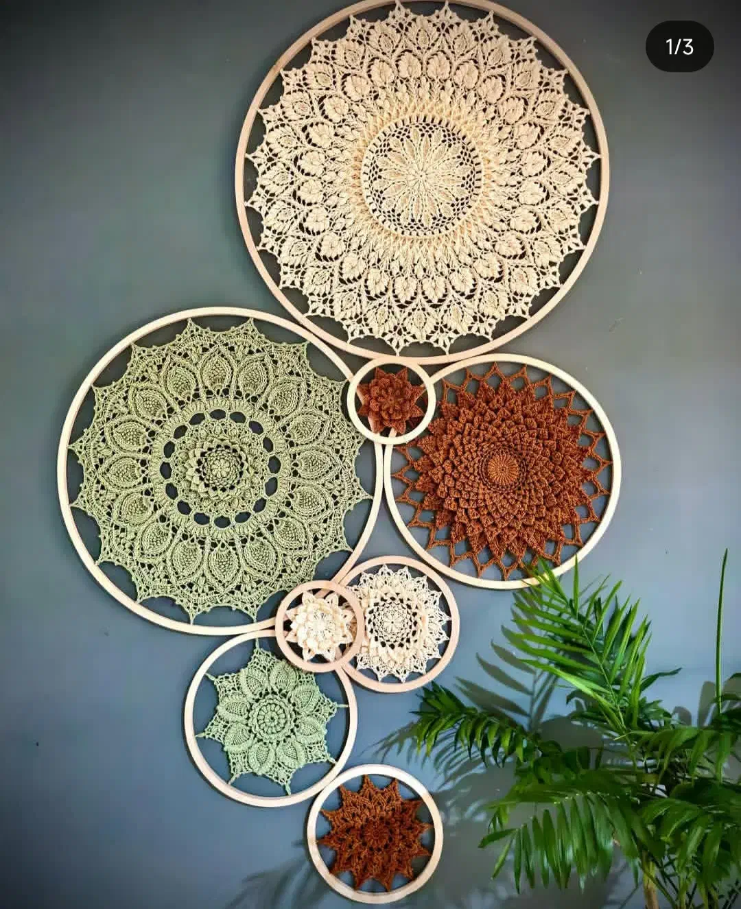 دیوارکوب قلاب بافی ماندالا|صنایع دستی و سایر لوازم تزئینی|تهران, آبشار تهران (دریاچه)|دیوار