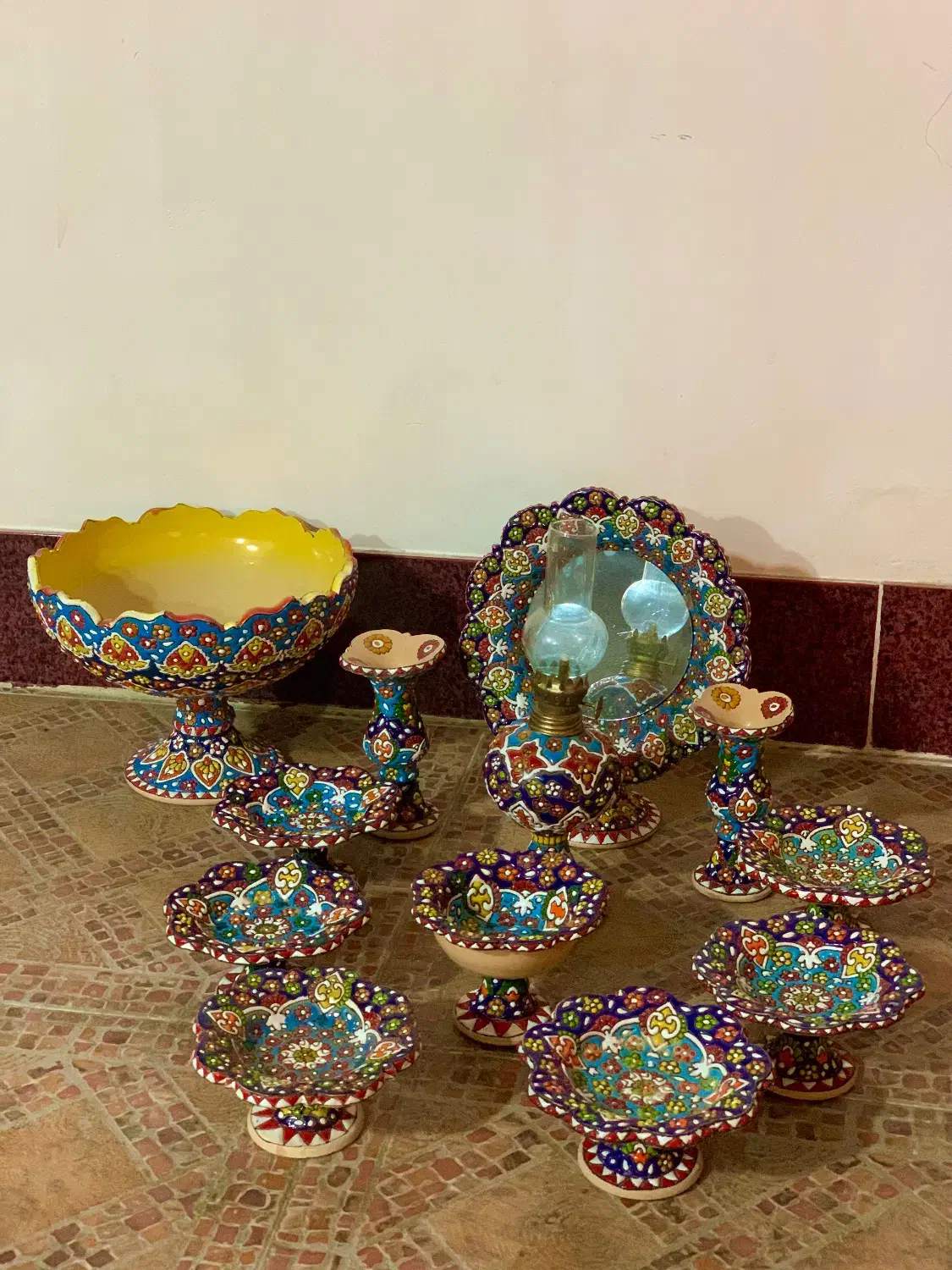 سرویس هفت سین میناکاری|صنایع دستی و سایر لوازم تزئینی|بهشهر, |دیوار