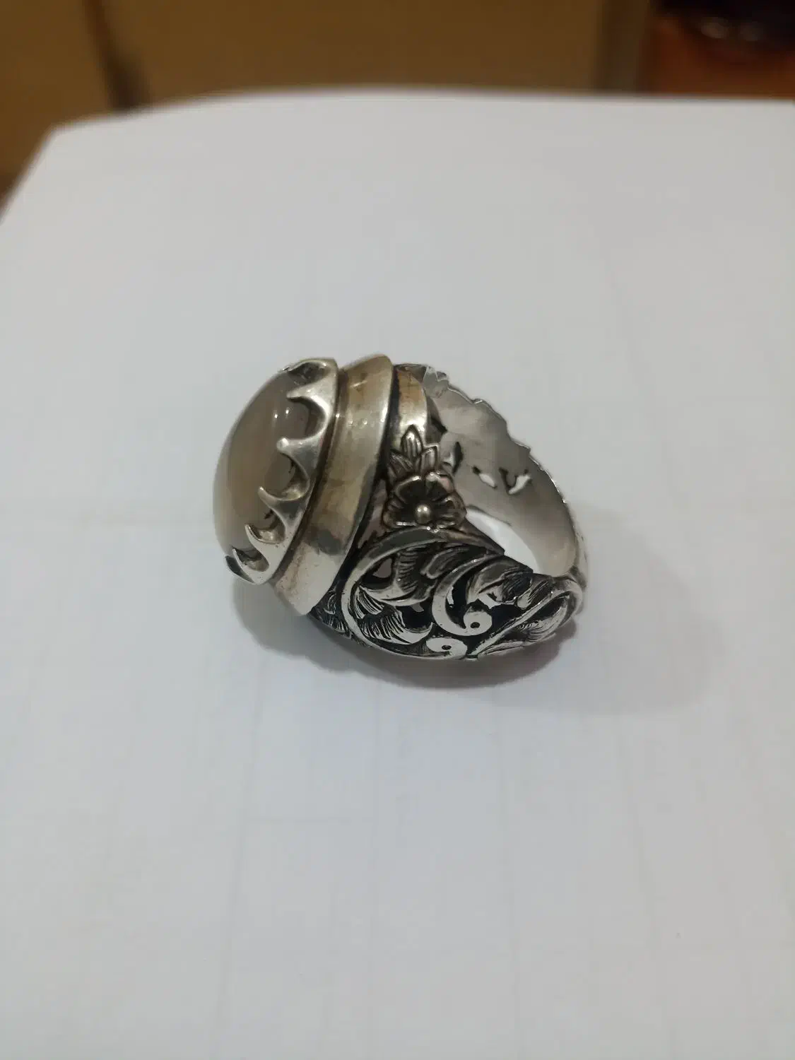 انگشتر عقیق نباتی یمنی کم یاب ، رکاب دستساز|جواهرات|امیدیه, |دیوار