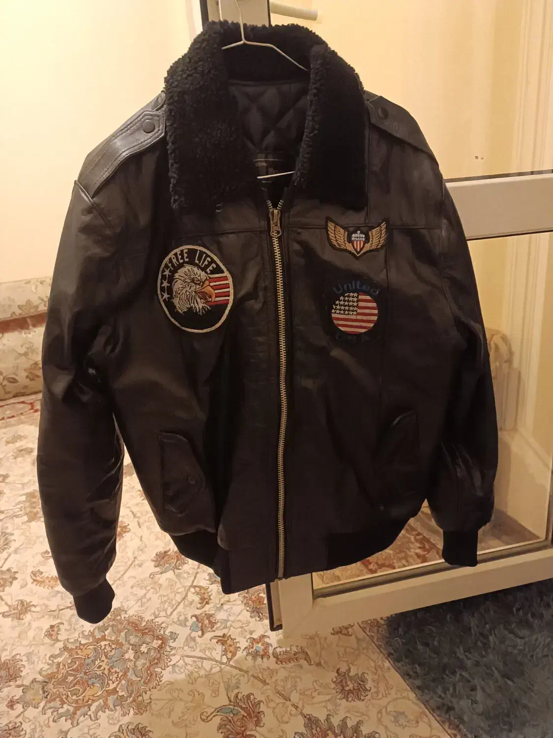 کاپشن چرم اصل بادیگاردی|لباس|کهریزک, |دیوار