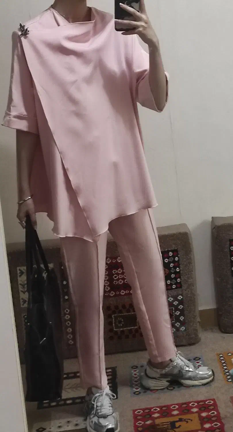 ست کیمونو و شلوار دخترانه صورتی|لباس|رشت, نخودچر|دیوار