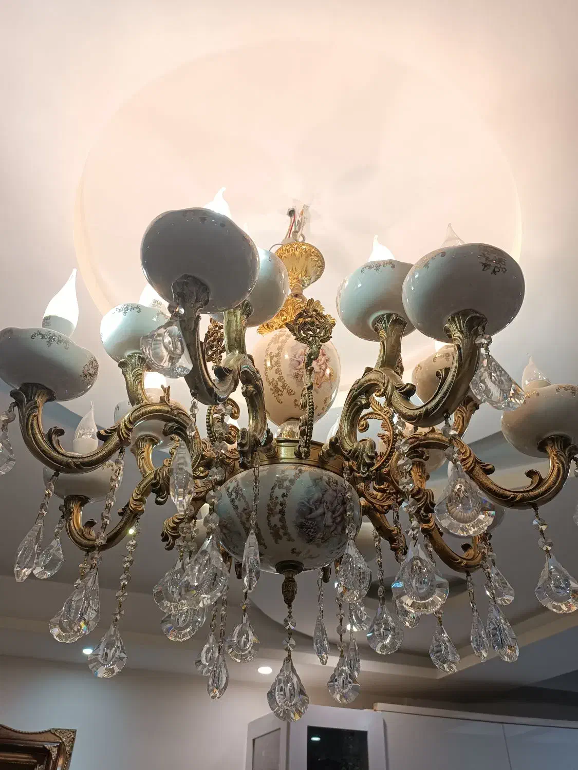 لوستر برنزی|لوستر و چراغ آویز|کرج, شهرک یاس شمالی|دیوار