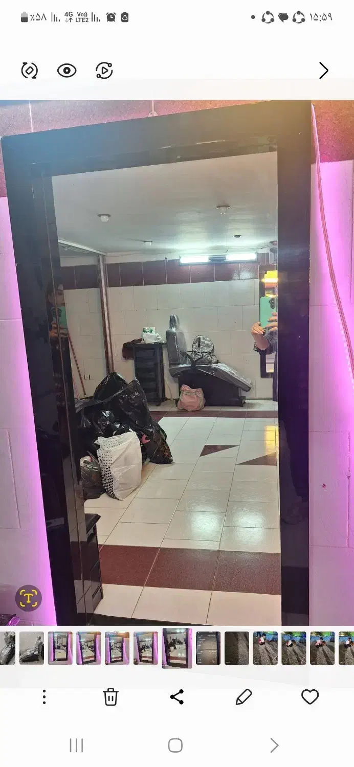 آینه قدی قاب چوبی رنگ مشکی|آینه|اصفهان, ملکشهر|دیوار