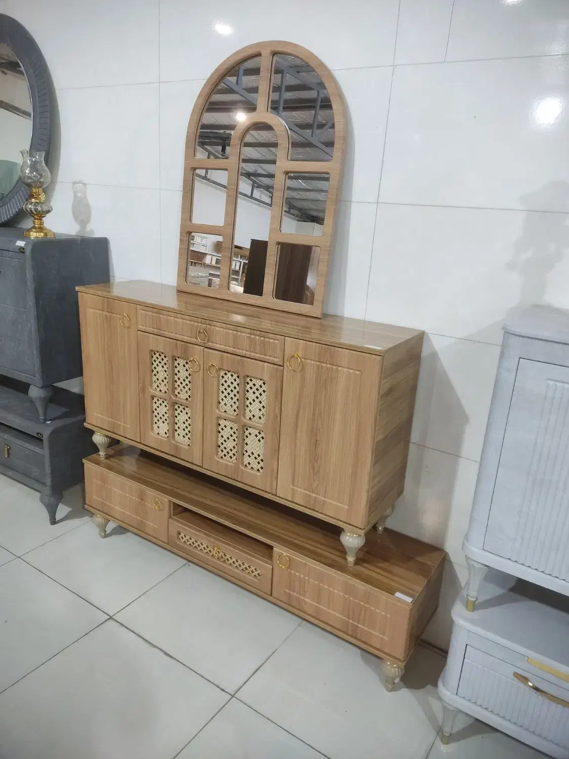 آینه کنسول حصیری|بوفه، ویترین، کنسول|یزد, |دیوار