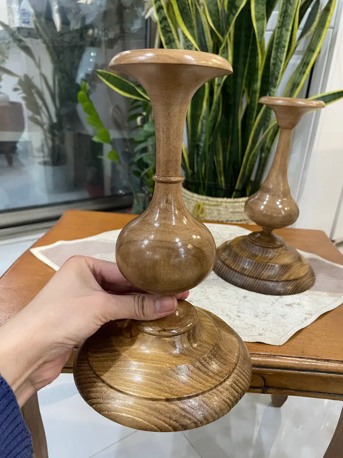 شمع‌دان چوبی دست‌ساز لوکس|صنایع دستی و سایر لوازم تزئینی|مشهد, آزادشهر|دیوار