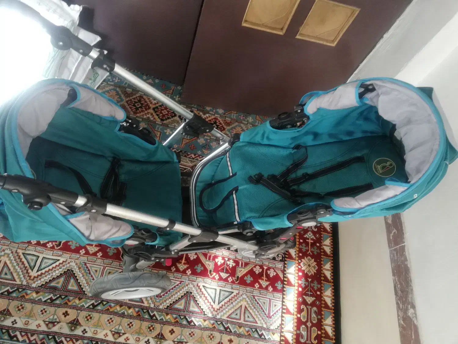 کالسکه دو قلو پیر گاردین اصلی و کریر|کالسکه و لوازم جانبی|جوانرود, |دیوار