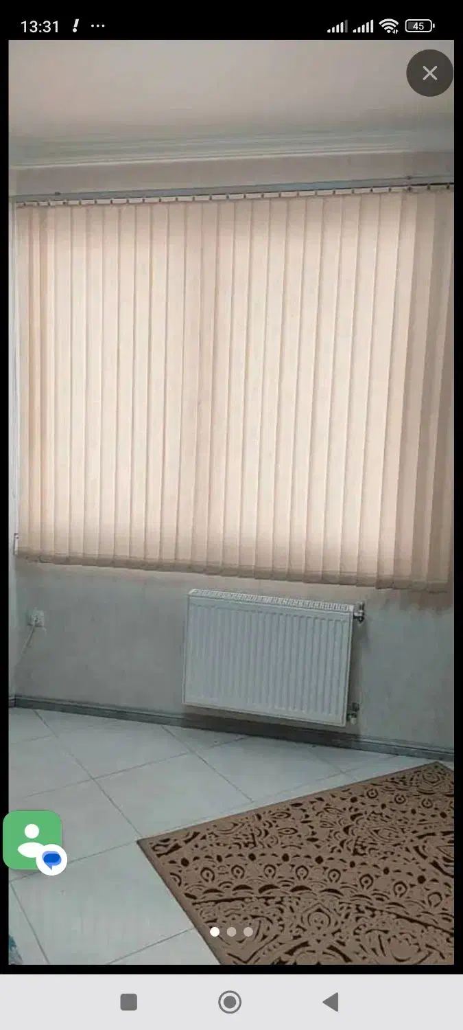 پرده عمودی کرم روشن با چوب پرده|پرده، رانر، رومیزی|شیراز, شهرک فرزانگان|دیوار