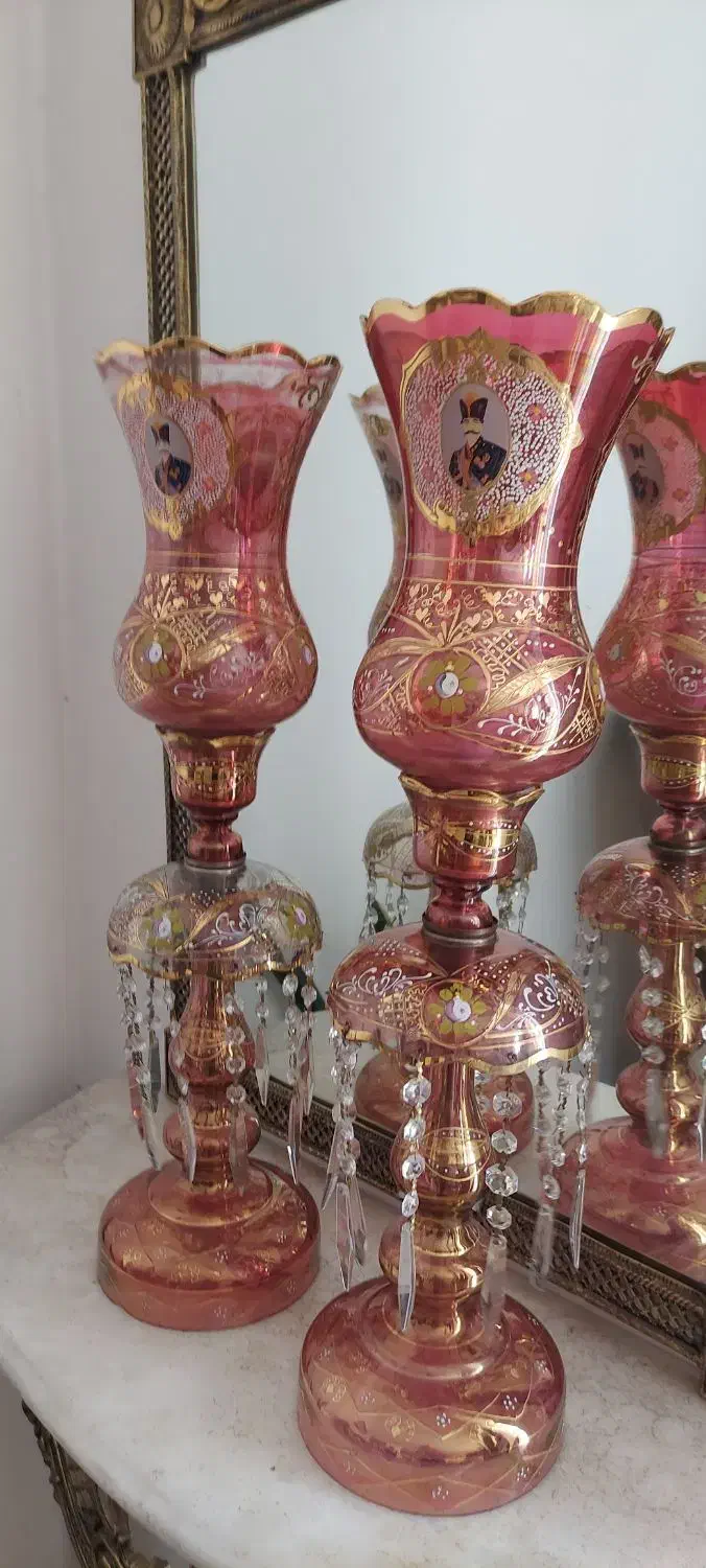 لوستر لاله عباسی آنتیک به همراه دیوارکوب|لوستر و چراغ آویز|تهران, نارمک|دیوار