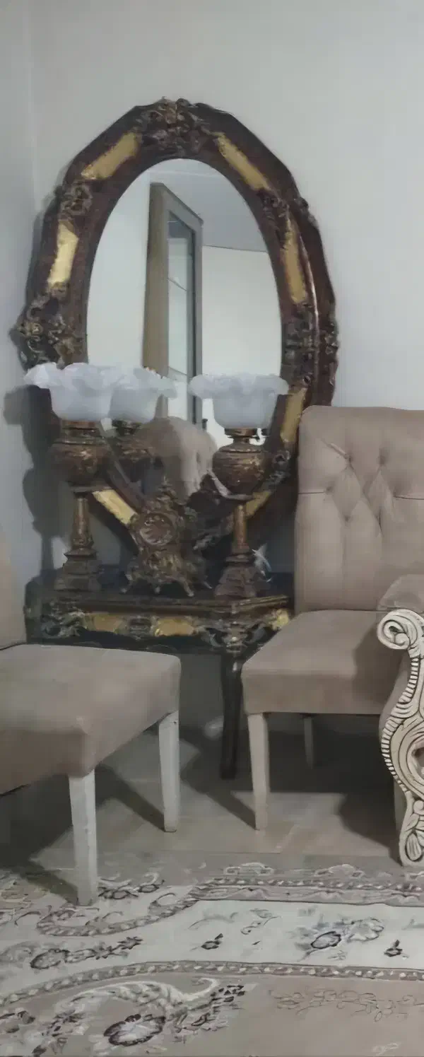 آینه شمعدان|آینه|قزوین, |دیوار