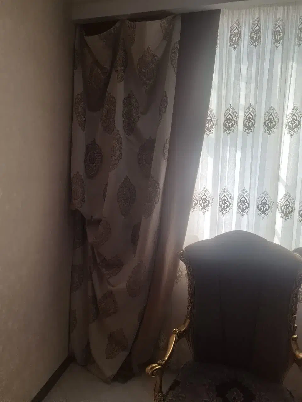 پرده حریر ساده و دستک پرده|پرده، رانر، رومیزی|مشهد, جانباز|دیوار