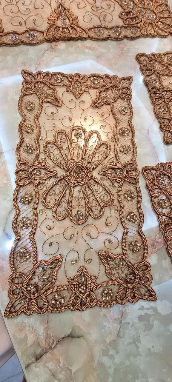 سته رومیزی ۴تیکه.کاردست|پرده، رانر، رومیزی|تهران, جنت‌آباد شمالی|دیوار