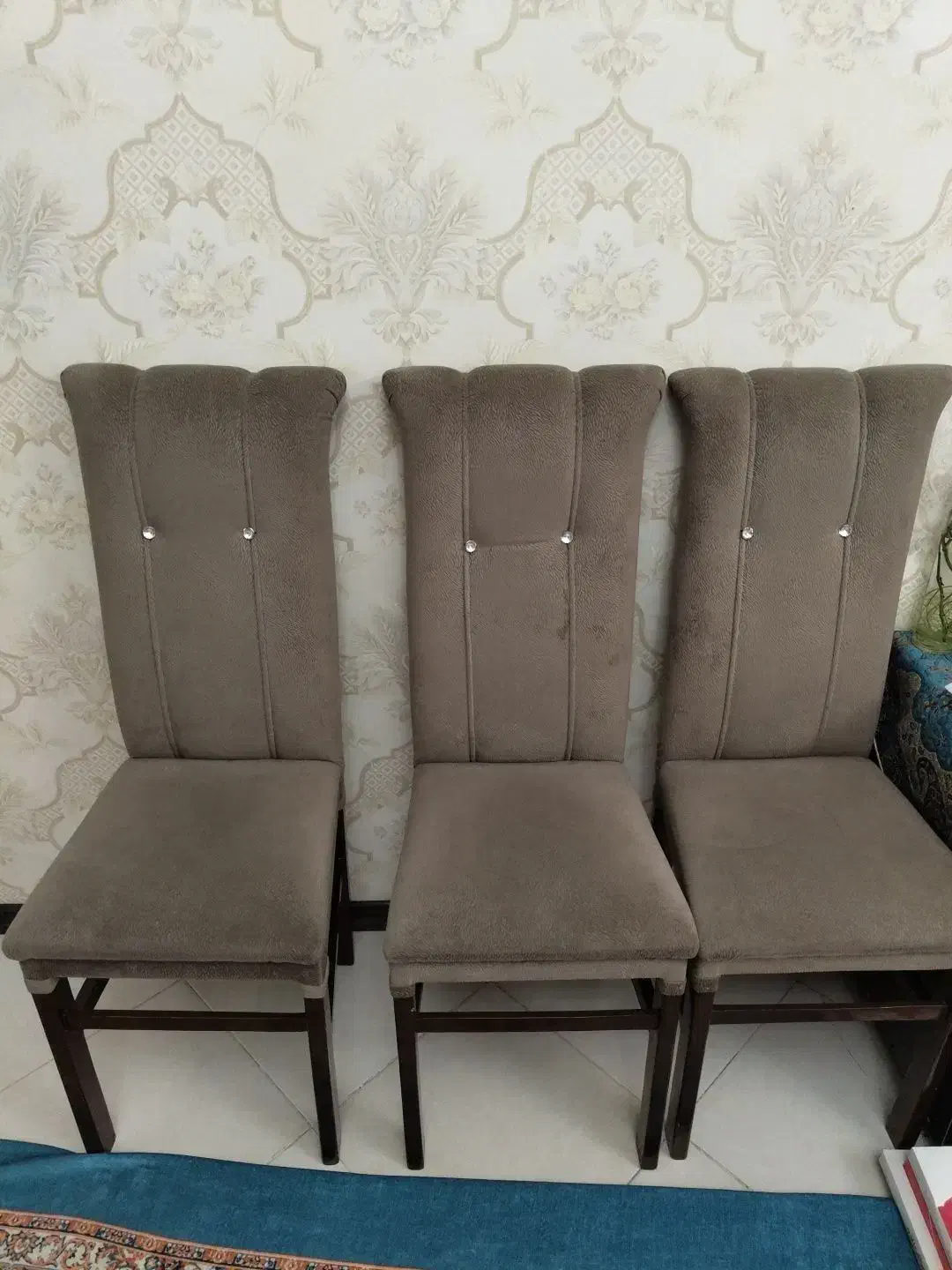 صندلی غذاخوری 6نفره پارچه مخمل ایتالیایی وچوپ راش|میز و صندلی غذاخوری|تبریز, |دیوار