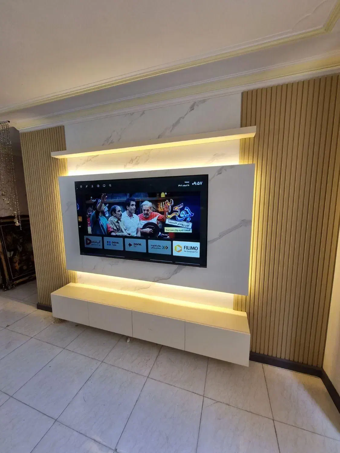 بازسازی تی وی وال نقاشی پوستر کابینت سقف کاذب|خدمات پیشه و مهارت|نسیمشهر, |دیوار