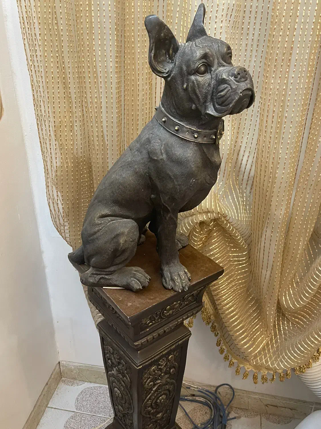 مجسمه برنز پیتبول وارداتی|مجسمه، تندیس، ماکت|کرمان, |دیوار