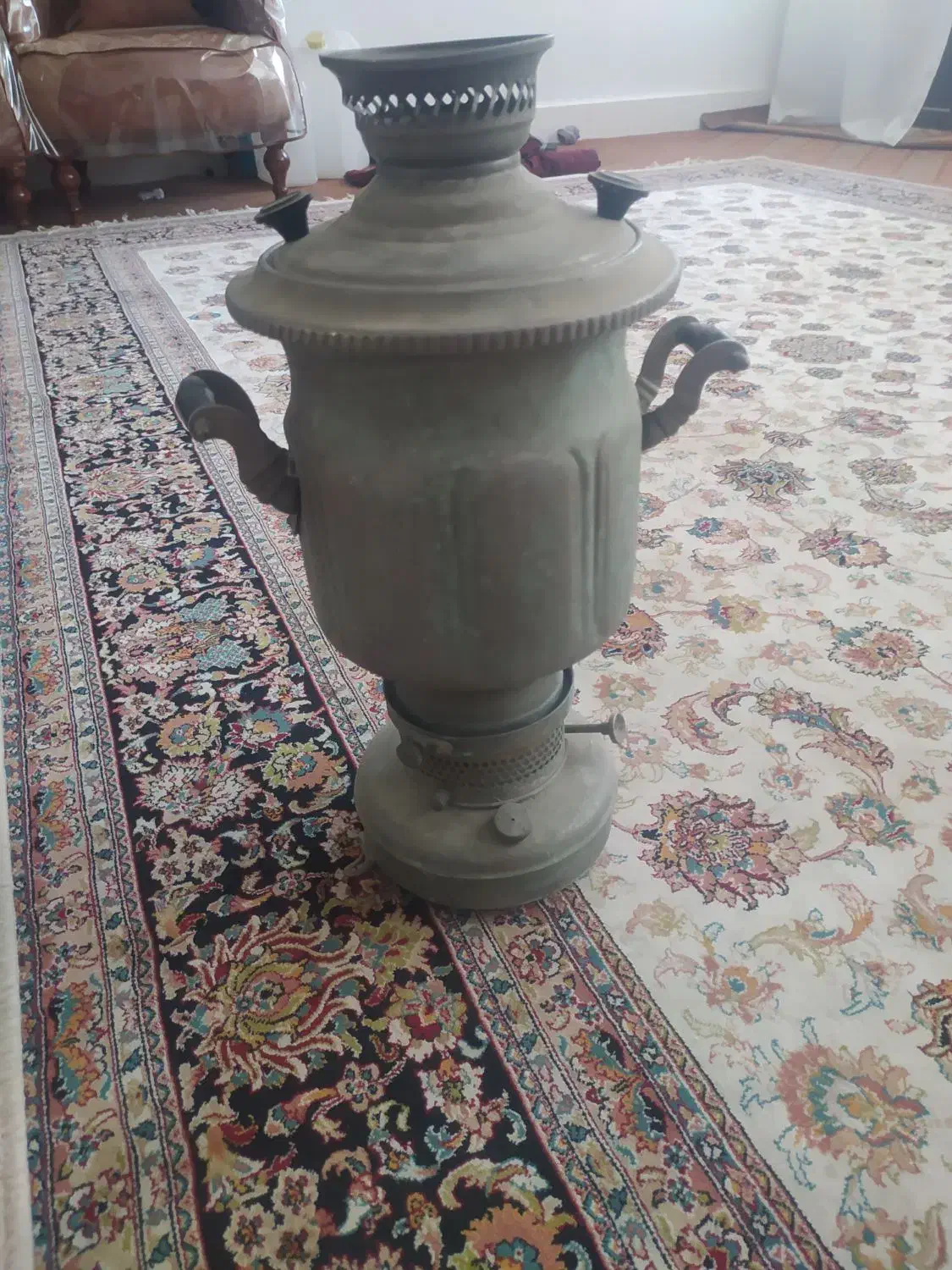 سماور برنجی|کلکسیون اشیاء عتیقه|بیرجند, |دیوار