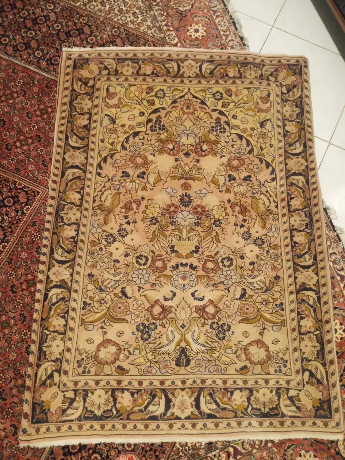 فرش شکاری دستباف زر و نیم هریس تبریز|فرش|همدان, |دیوار