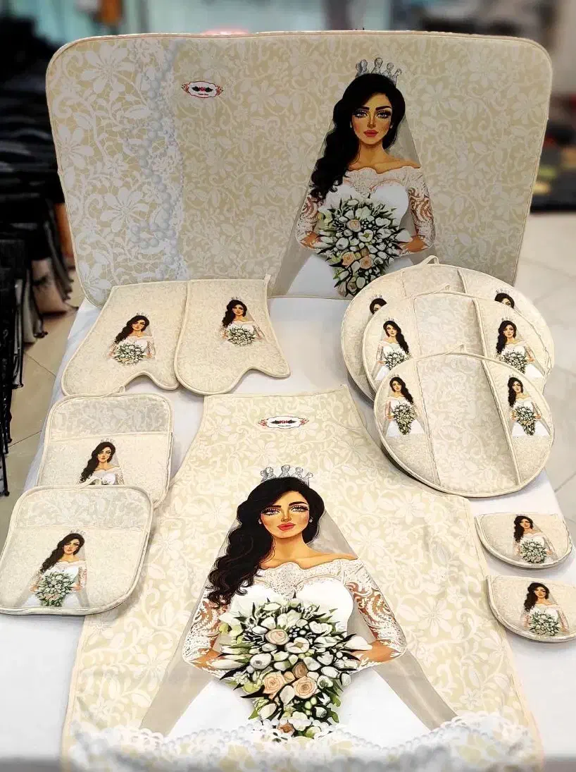 سرویس دم کنی عروس11پارچه|سفره، حوله، دستمال آشپزخانه|خاش, |دیوار