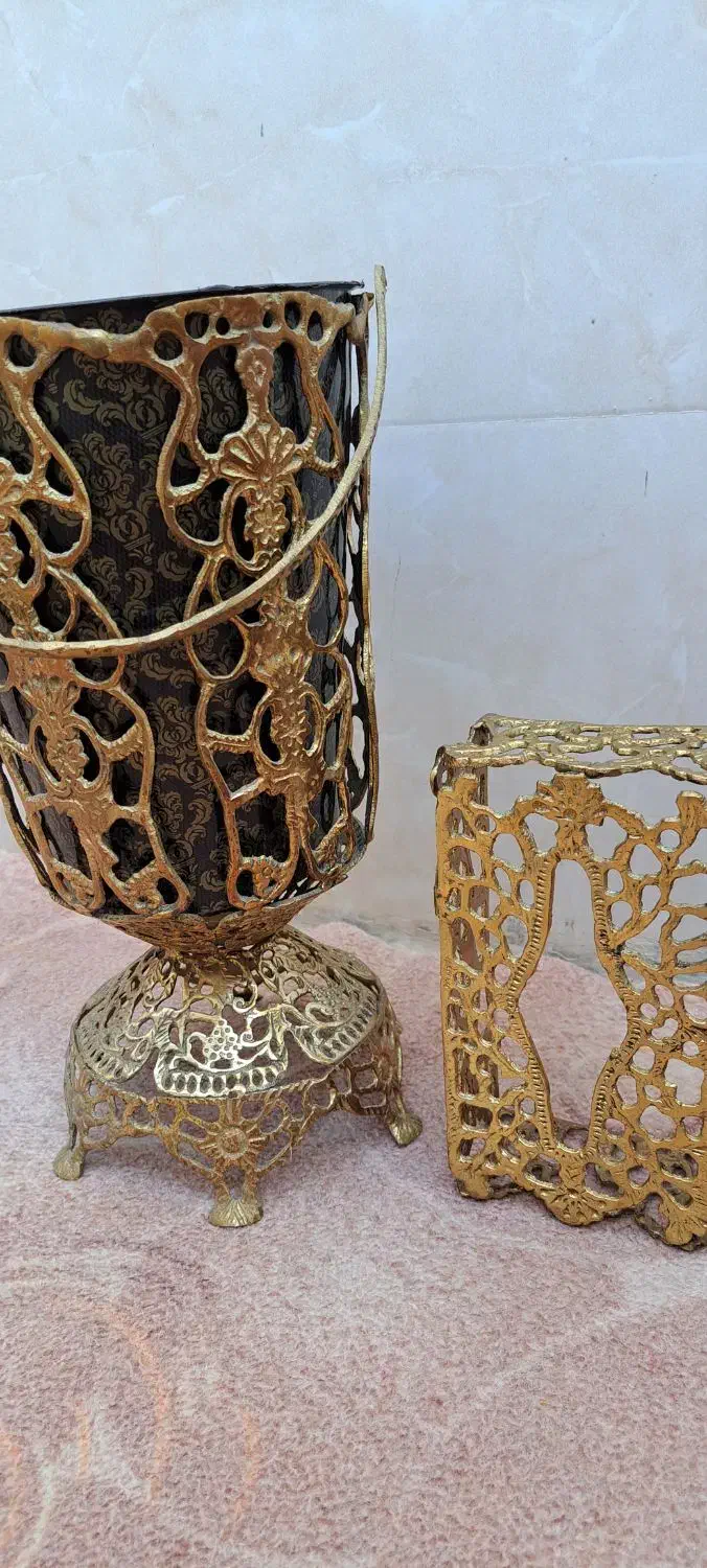 سطل وجای دستمال کاغذی برنجی|صنایع دستی و سایر لوازم تزئینی|گلستان (تهران), |دیوار