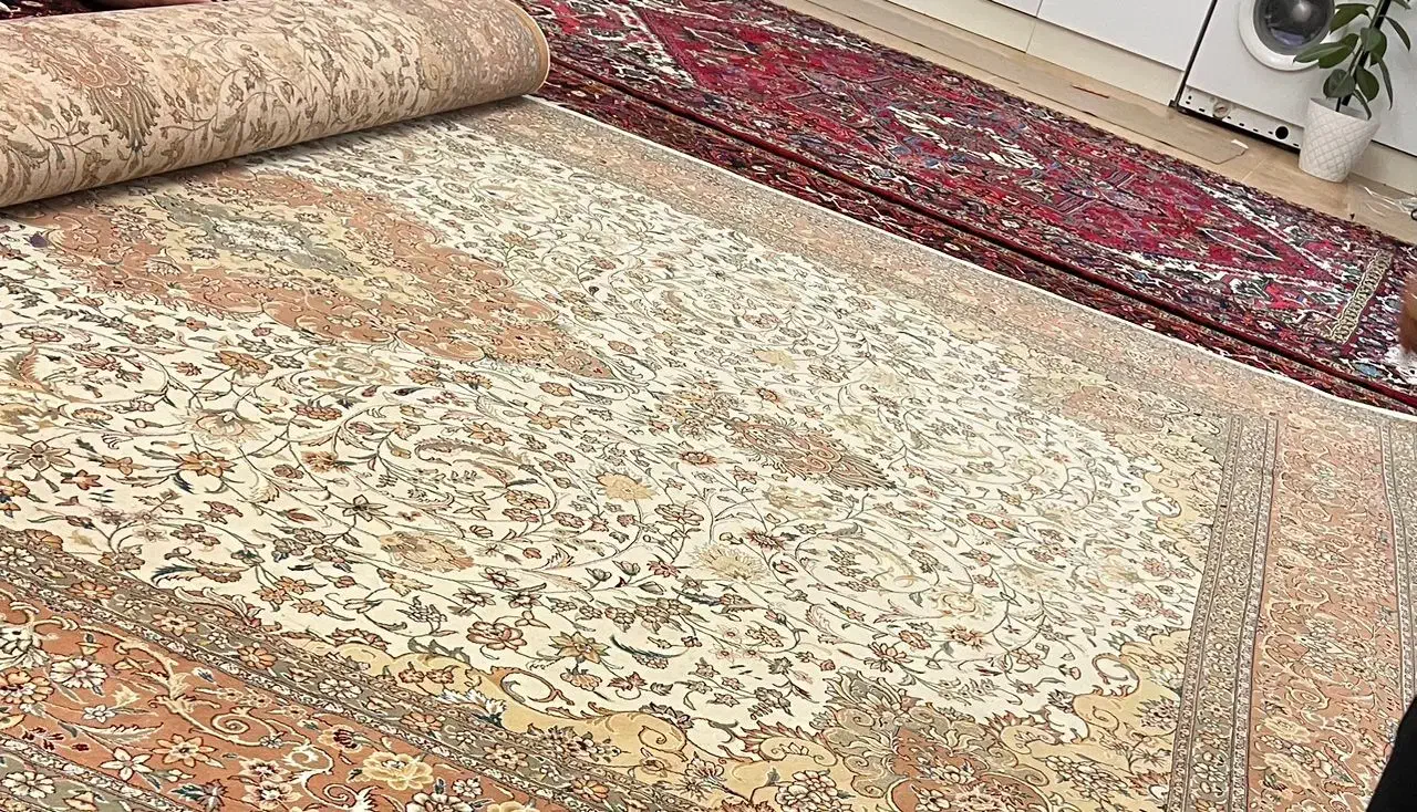 فرش ۱۲ متری ماشینی دستبافت گونه یک عدد|فرش|میانه, |دیوار