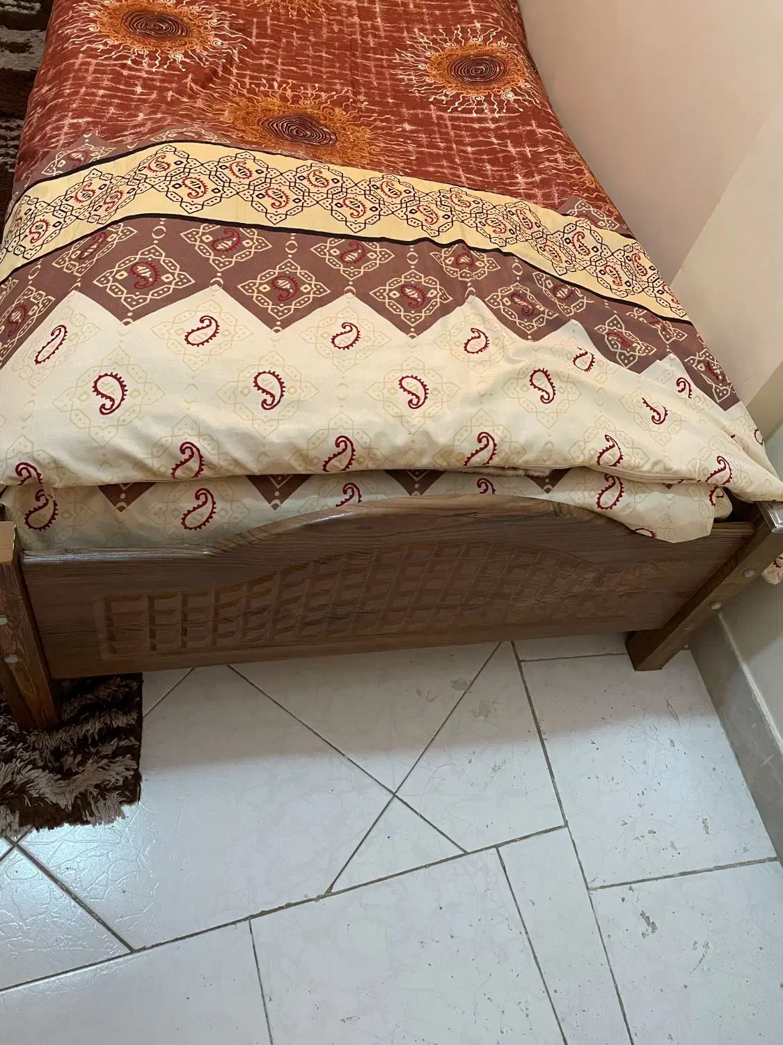 تخت چوبی یک نفره|تخت و سرویس خواب|تهران, گرگان|دیوار