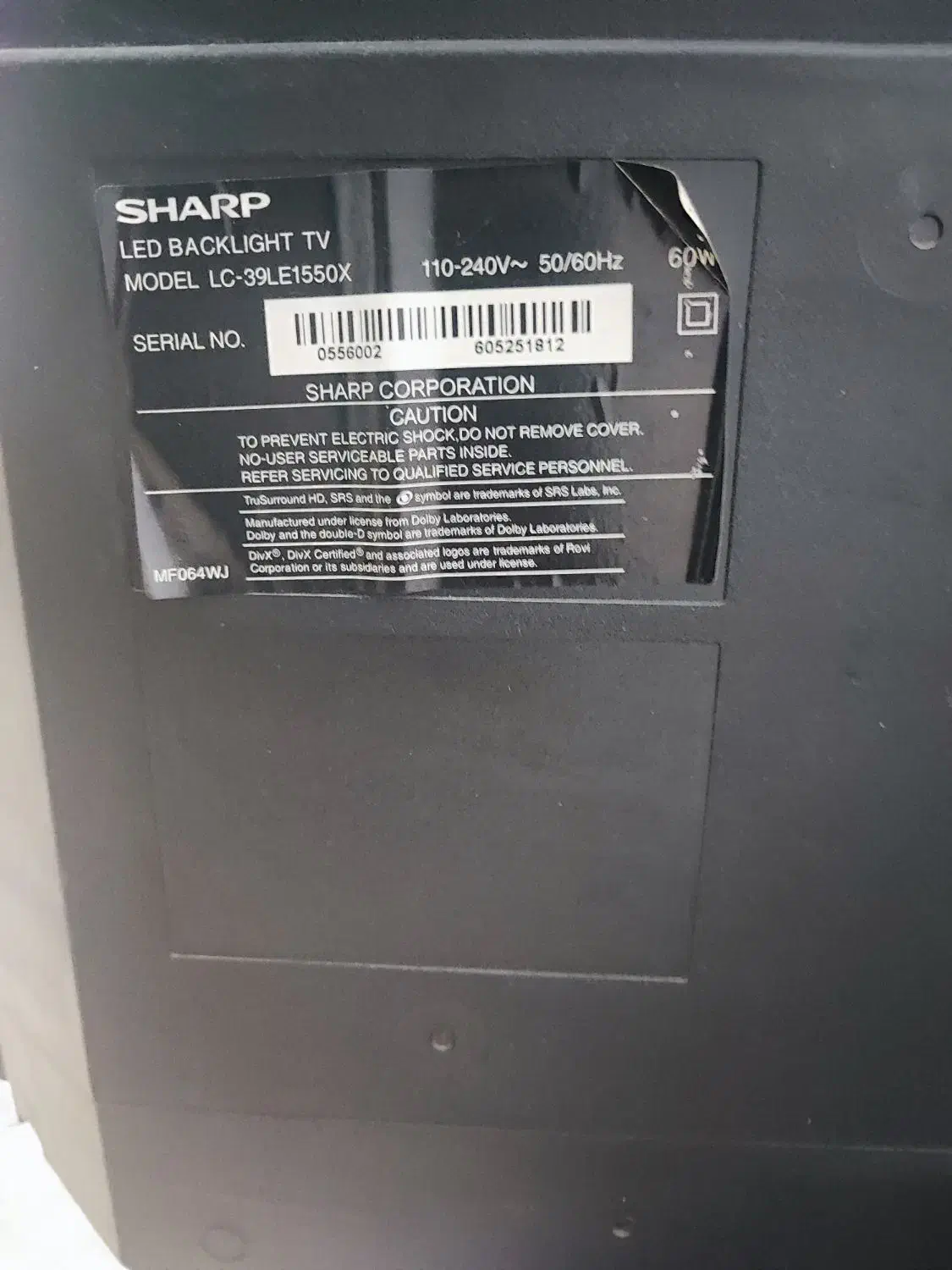 تلویزون 39 اینچ شارپ اصل ژاپن|تلویزیون و پروژکتور|خمینیشهر, |دیوار