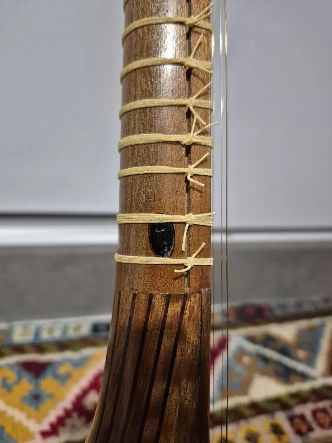 سه تار کاسه گردو استاد یداله گودرزی|سازهای سنتی|اصفهان, باغ زرشک|دیوار