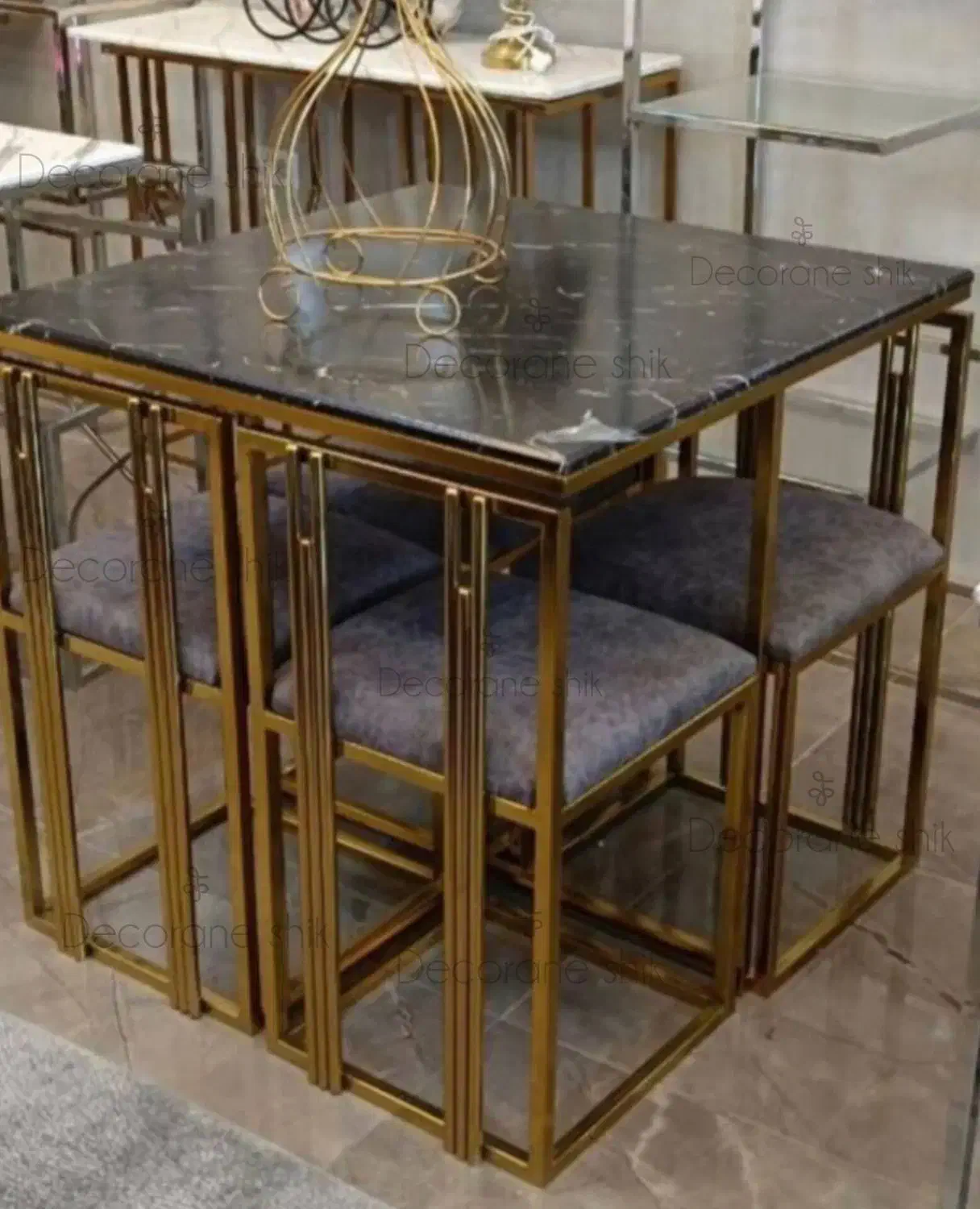 صندلی کافه رستوران میز ناهارخوری ۴نفره فلزی کمجا|میز و صندلی غذاخوری|تهران, مشیریه|دیوار