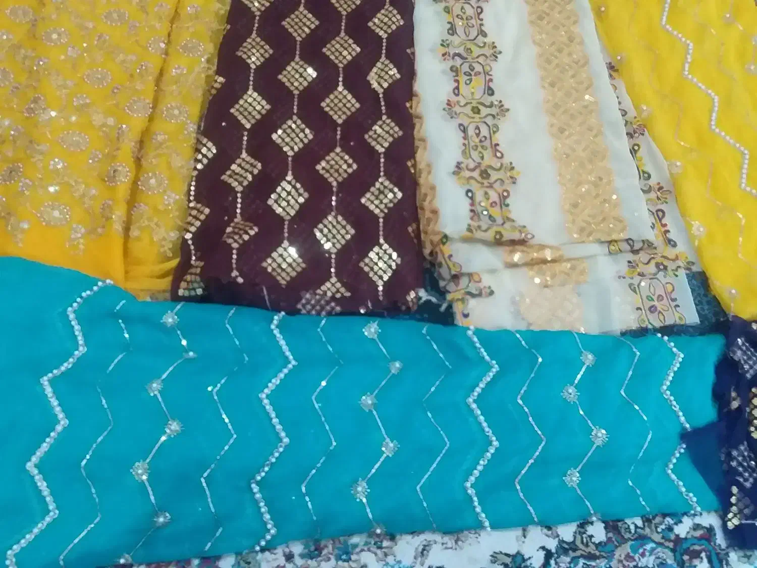 پارچه حریر سنگ دوز شده|لباس|کارون, |دیوار