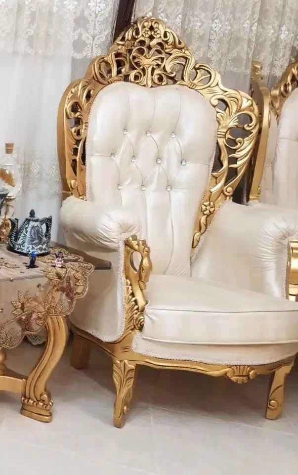 مبل سلطنتی ۹ نفره با۳ میز علسی|مبلمان خانگی و میز عسلی|یزد, |دیوار