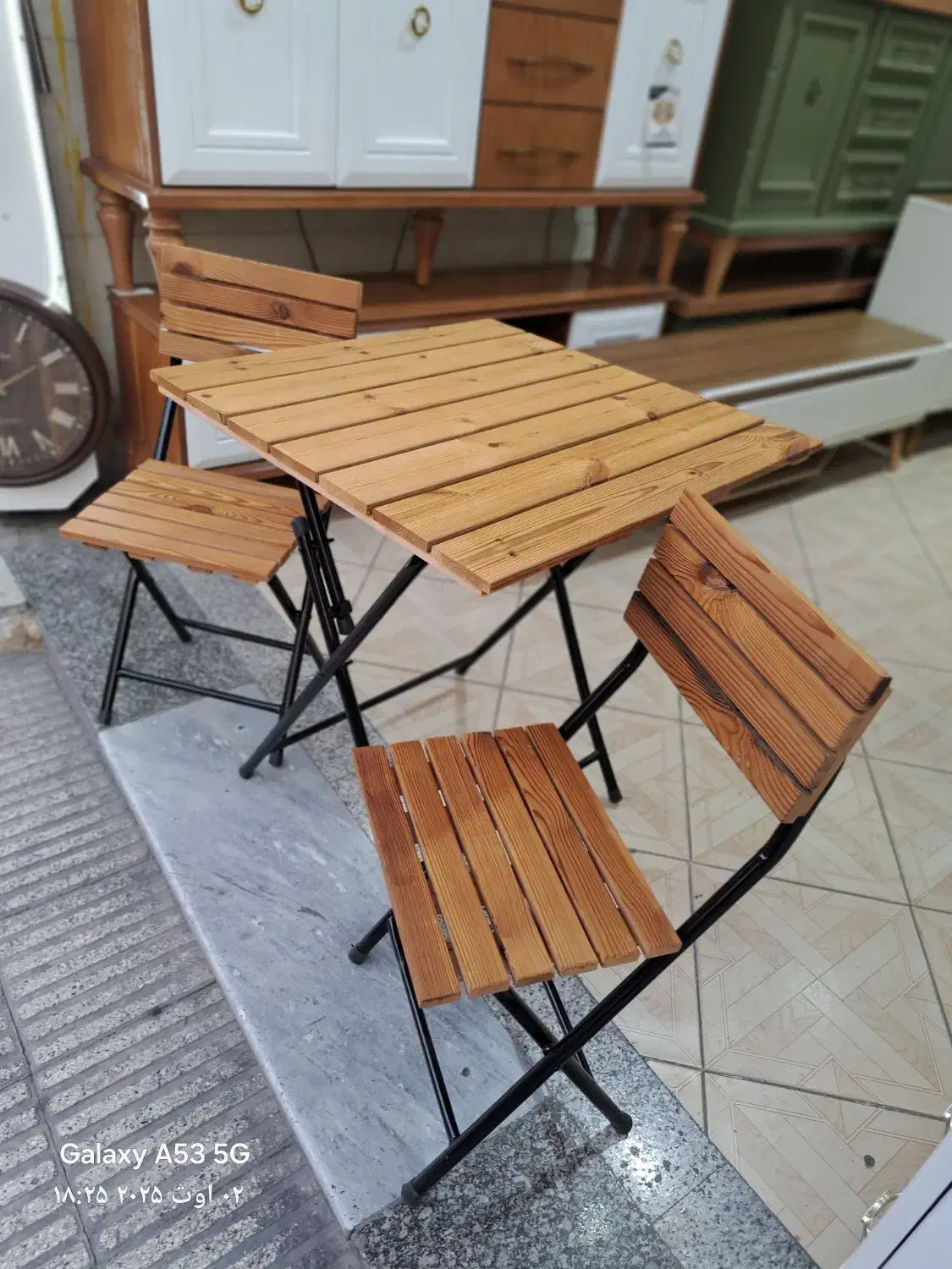 میز نهار خوری دو نفره چوبی ضد آب تاشو|میز و صندلی غذاخوری|قرچک, محمد آباد|دیوار