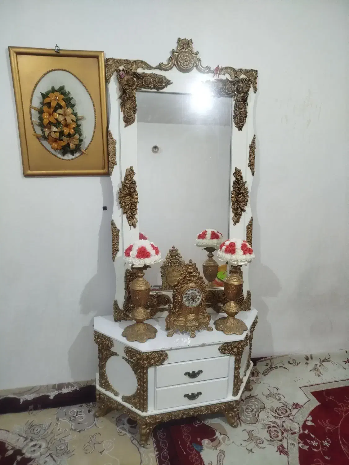 آینه کنسول ساعت|آینه|ماهدشت, |دیوار