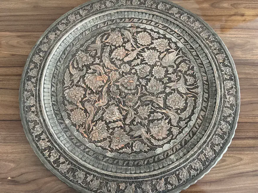 سینی دیوارکوب مسی عتیقه|کلکسیون اشیاء عتیقه|مشهد, امیریه|دیوار