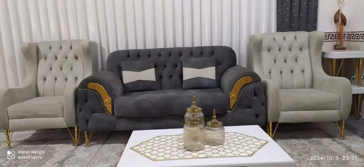 مبل۸نفره استیل|مبلمان خانگی و میز عسلی|میلاجرد, |دیوار