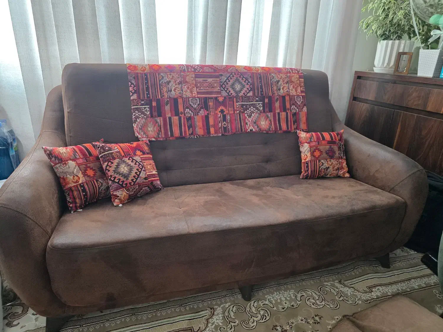 کاناپه سه نفره چرم پارچه|مبلمان خانگی و میز عسلی|پردیس, فاز ۵|دیوار