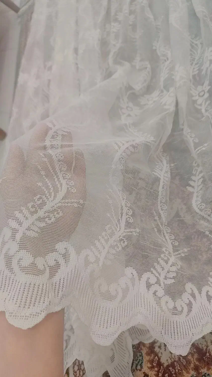 پرده توری و حریر،کاملا سالم و تمیز|پرده، رانر، رومیزی|قدس, شهر‌قدس|دیوار