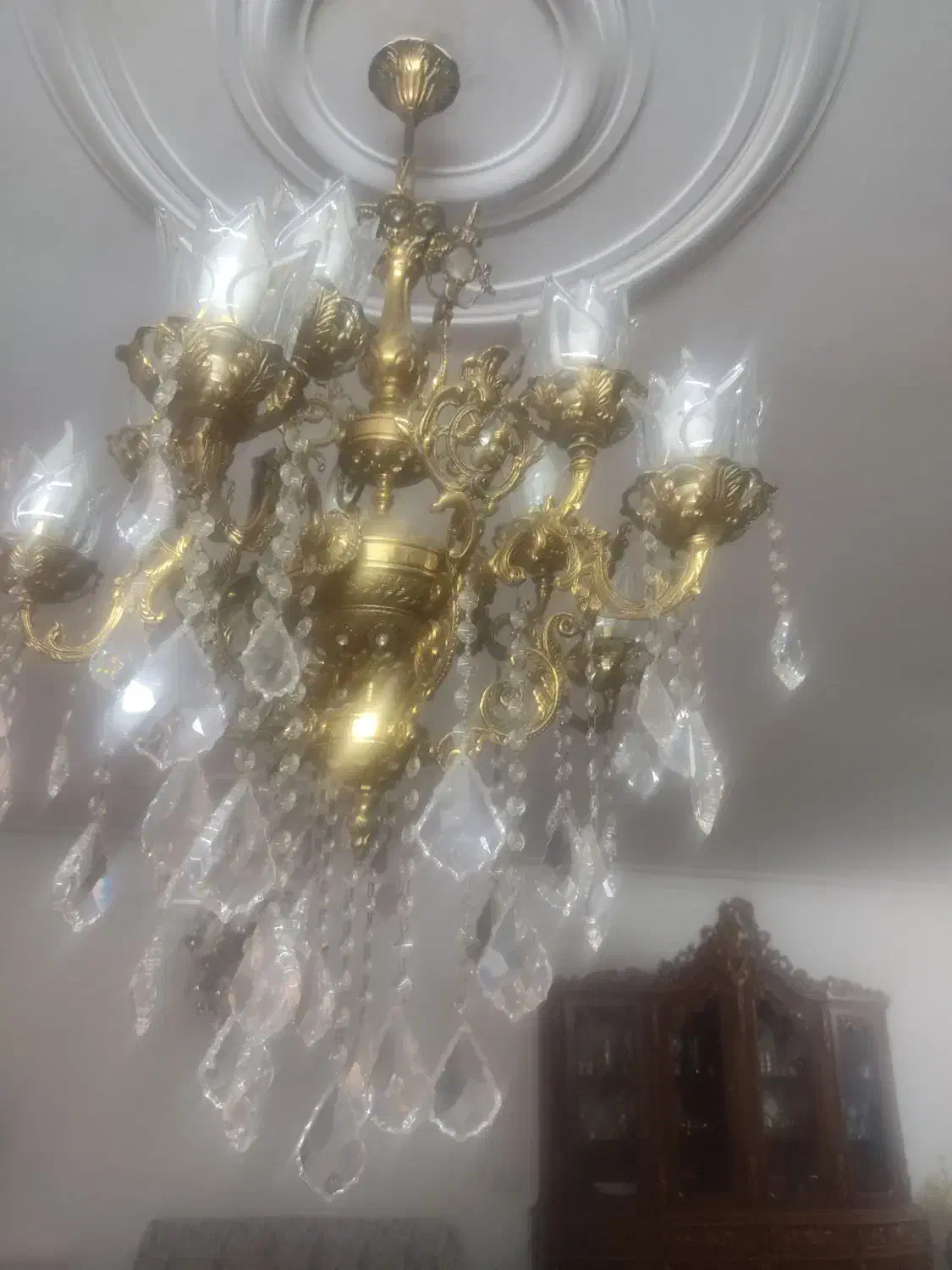 لوستر برنج|لوستر و چراغ آویز|رباطکریم, رباطکریم|دیوار