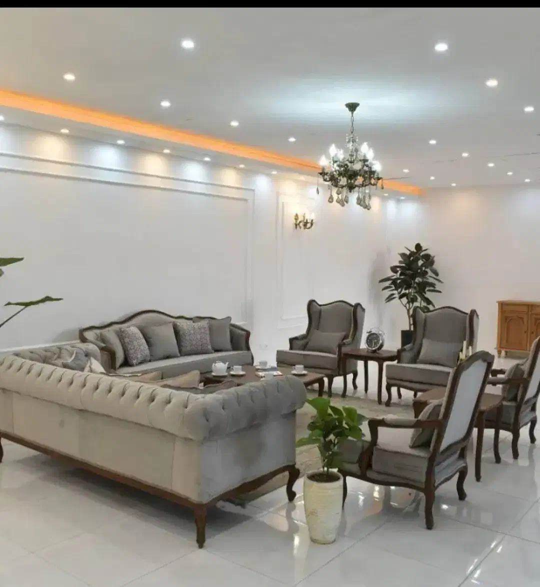 مبل کویین فرانسه تخت فرانسه جهیزیه کامل چوبی|مبلمان خانگی و میز عسلی|اردبیل, |دیوار