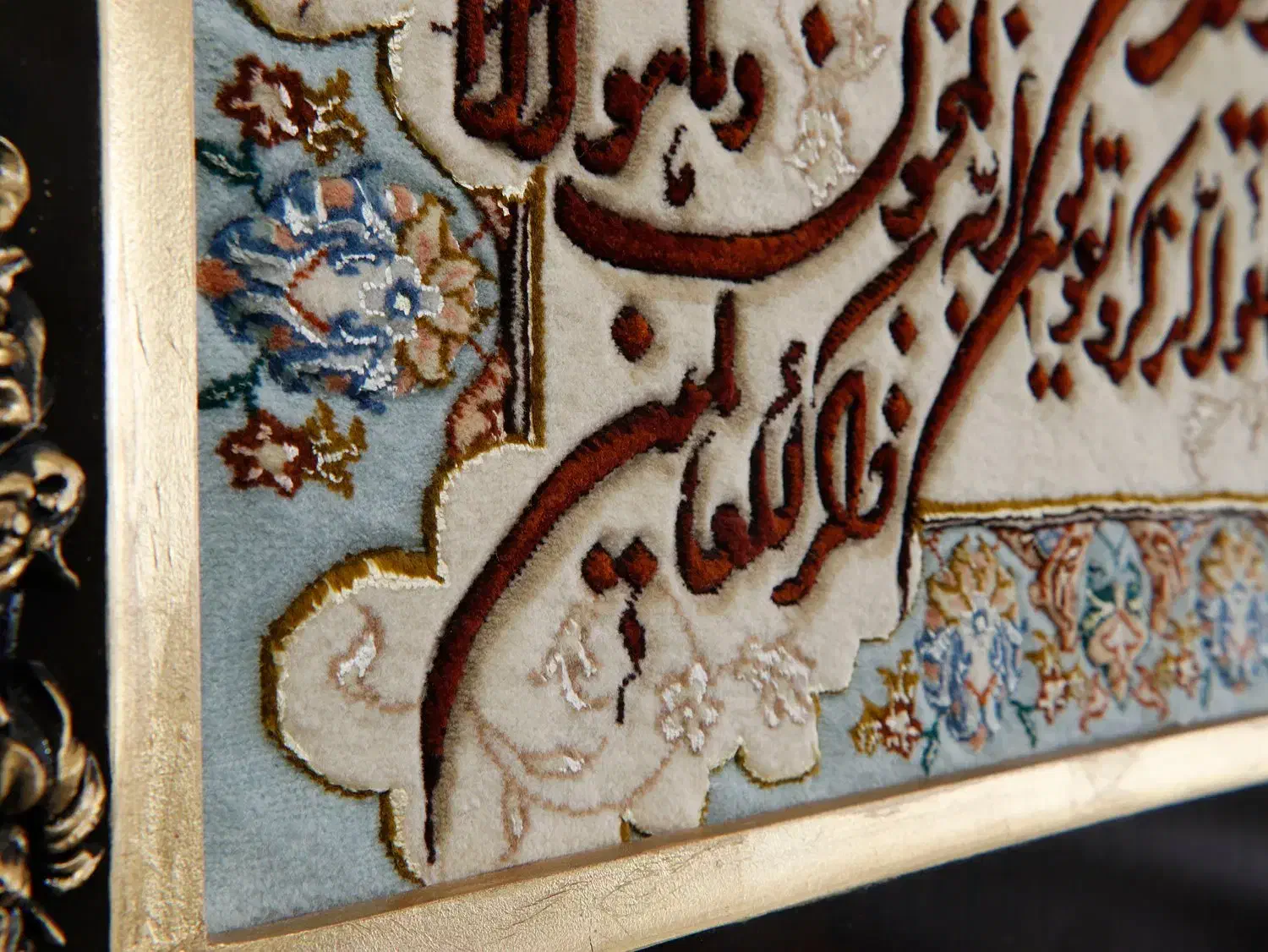 تابلوفرش دستباف برجسته وان یکادابریشم دار|تابلو فرش|مشهد, شریف|دیوار