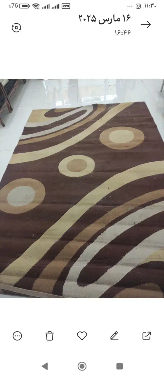 فرش کرم قهوه ای|فرش|شیراز, اصلاح‌نژاد|دیوار