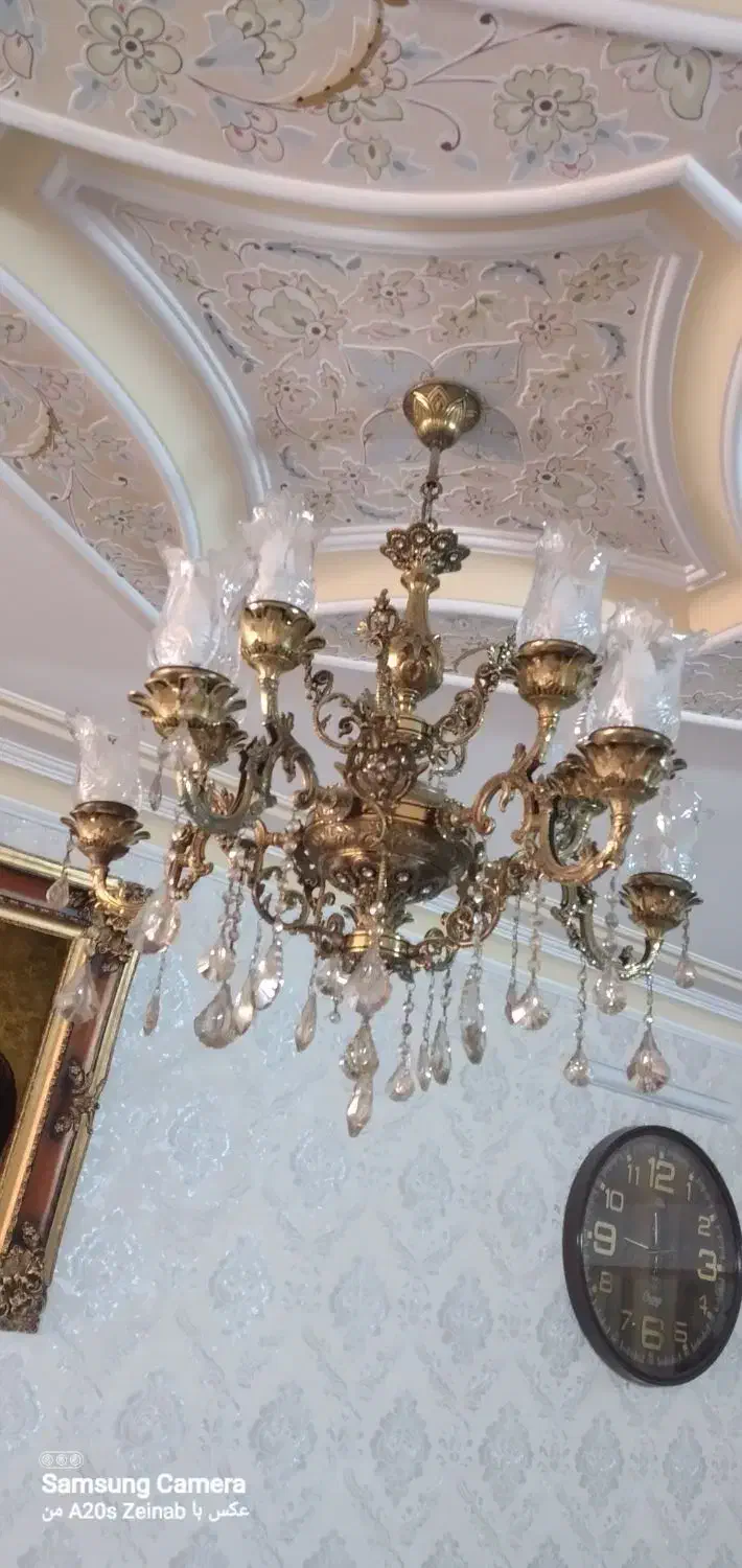 لوستر برنج|لوستر و چراغ آویز|کاشان, شهرک فرهنگیان|دیوار