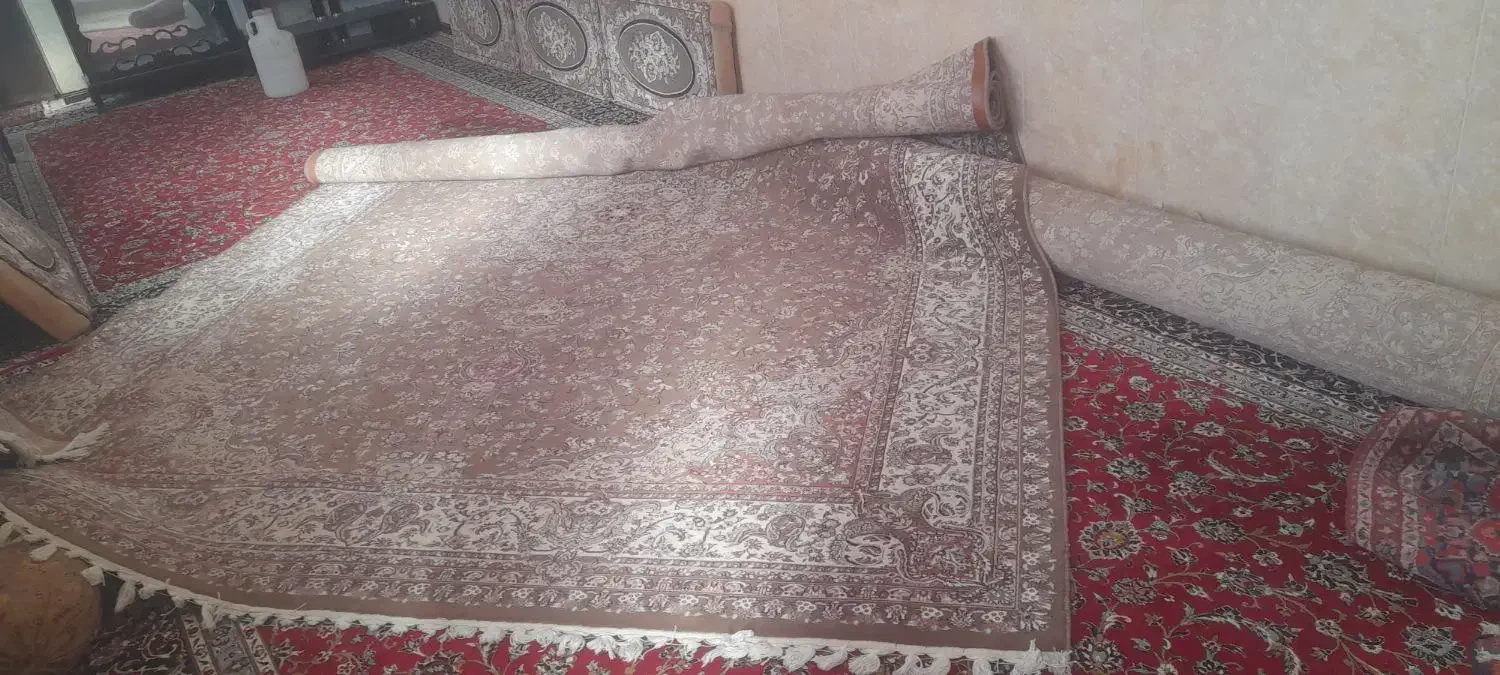 فروش دو تخته فرش گردویی|فرش|درگزین, |دیوار