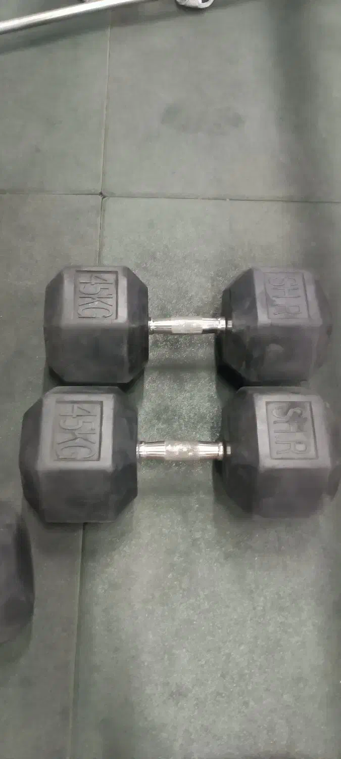 یک جفت دمبل ۴۵ کیلویی فقط ۶۵۰۰|تجهیزات ورزشی|اسلامشهر, باغ فیض|دیوار