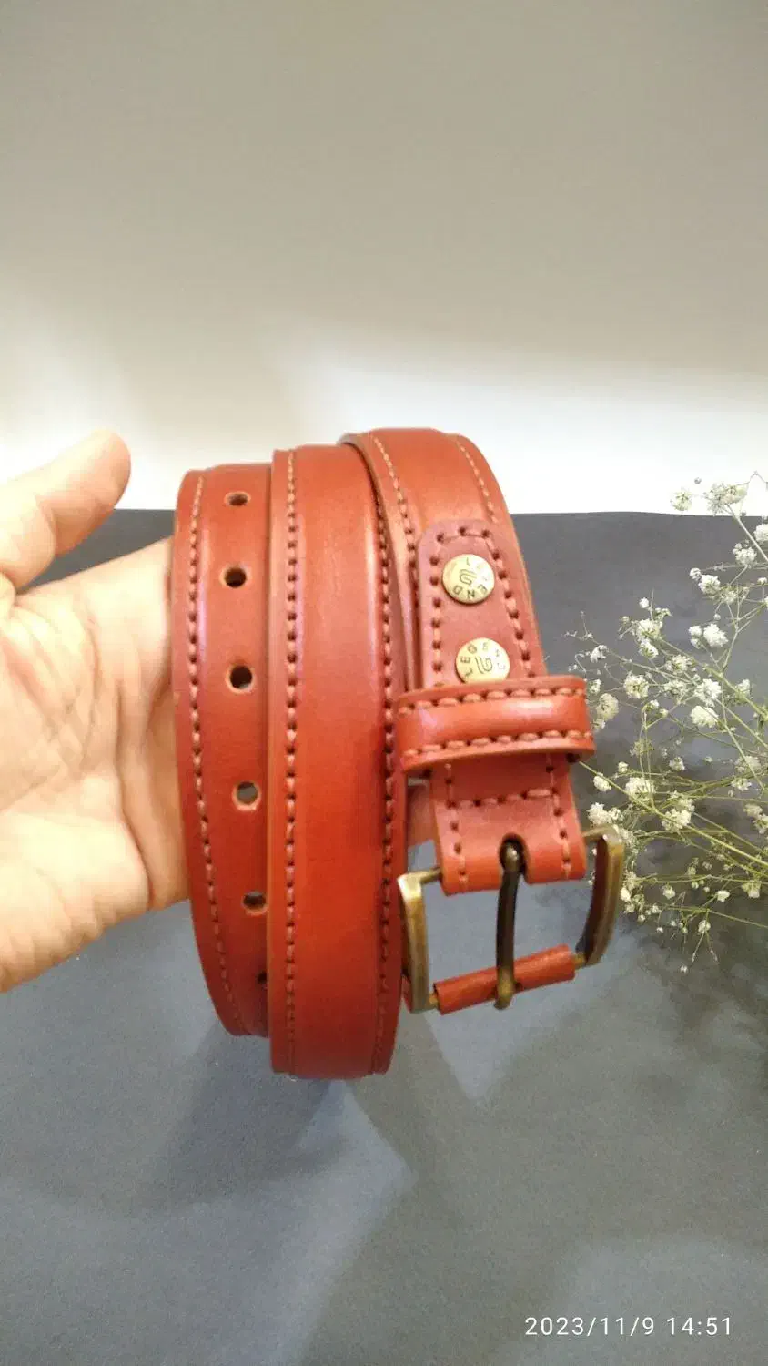 کمربند سه لایه چرم گاوی دست دوز|کیف، کفش، کمربند|اهواز, شهرک برق|دیوار