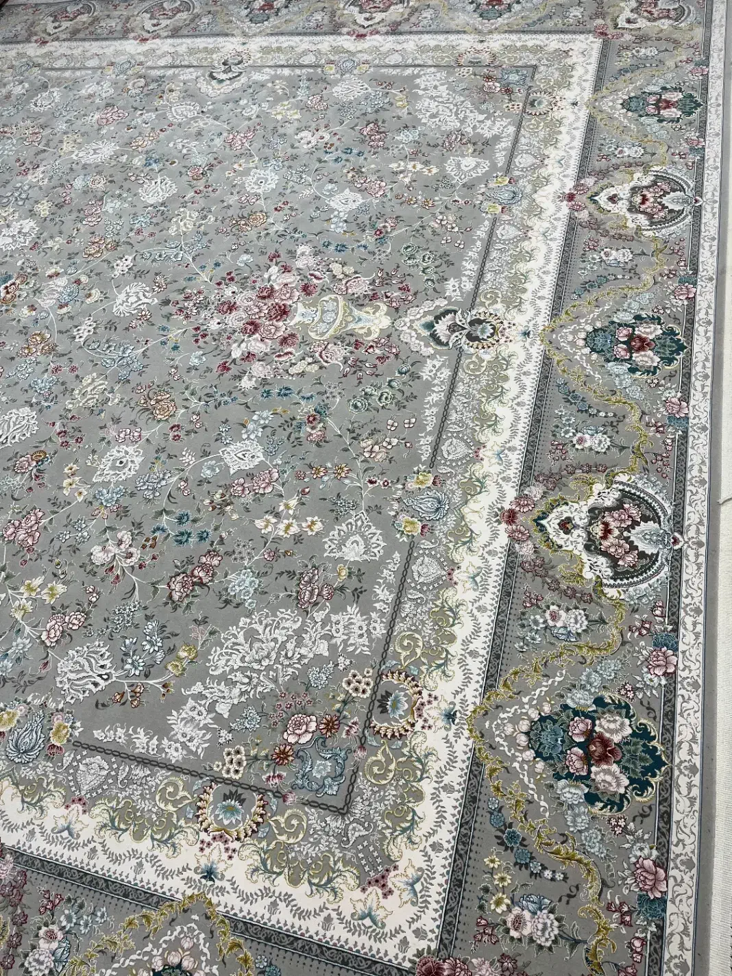 فرش 1500 شانه زمرد مشهد گل برجسته|فرش|جم, |دیوار