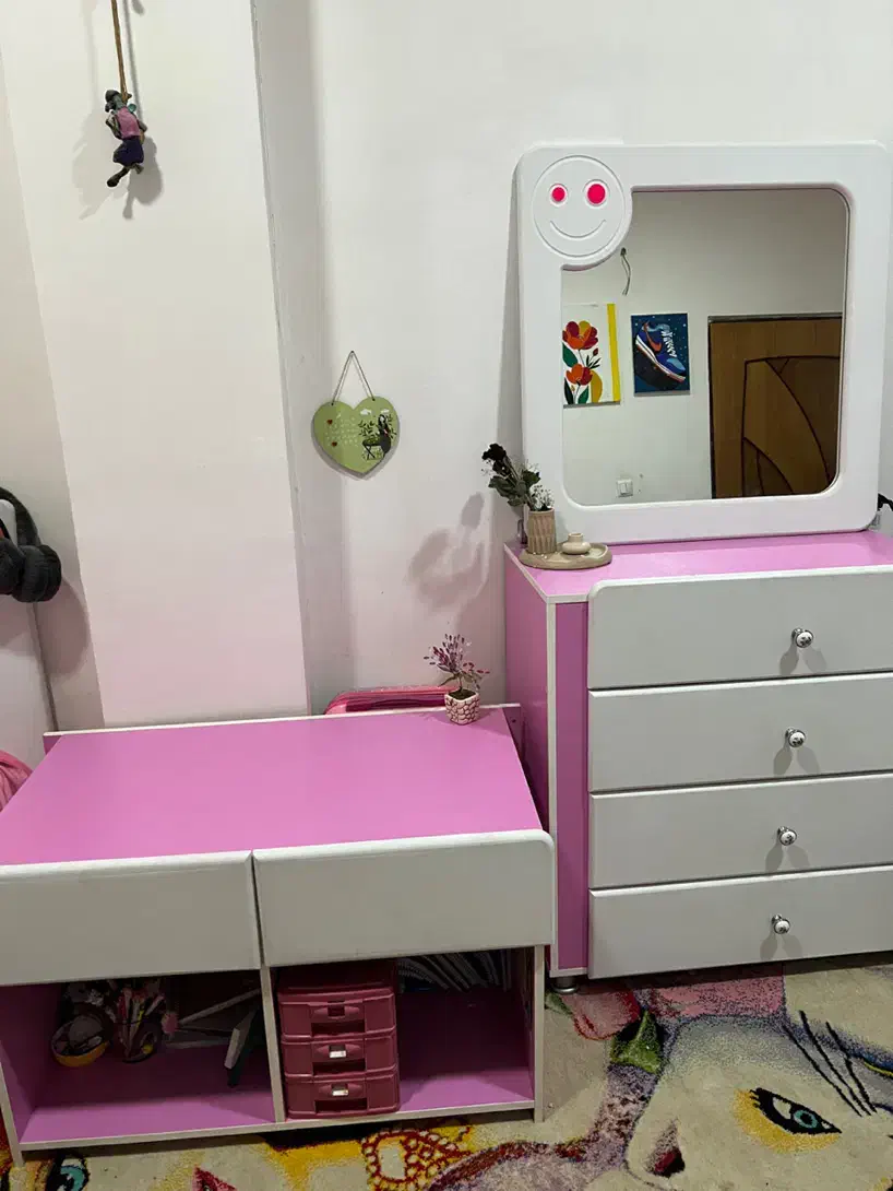 تخت و کمد دخترانه|تخت و سرویس خواب|شهرکرد, |دیوار