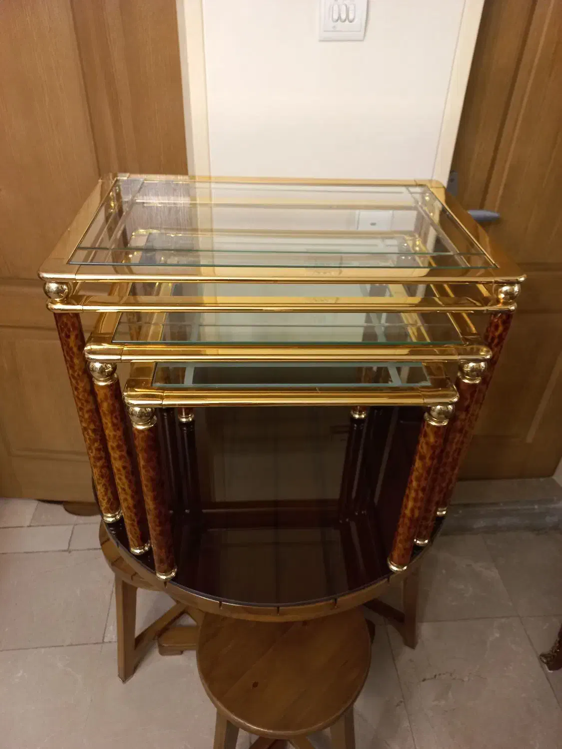 عسلی برنز سه تیکه ایتالیایی|مبلمان خانگی و میز عسلی|تهران, کاج|دیوار