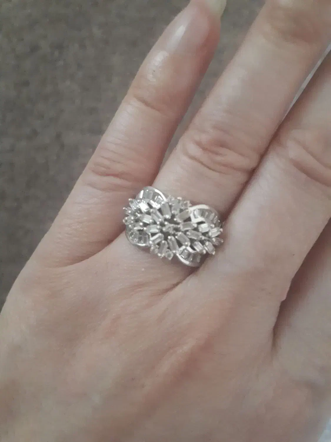 انگشتر جواهر نما نقره ۹۲۵با ابکاری طلا|جواهرات|تهران, صادقیه|دیوار