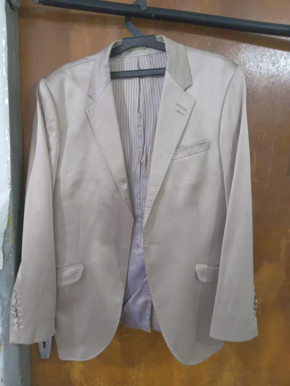 کت وشلوارکرمی نوپوتین تمام چرم آمریکایی اصل|حراج|قصرشیرین, |دیوار